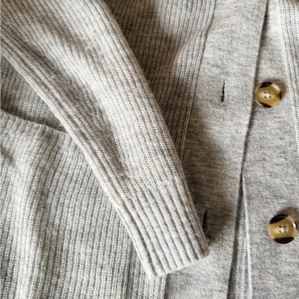 Quince Baby Alpaca-Wool Oversized Gray Women's Cardigan Sweater